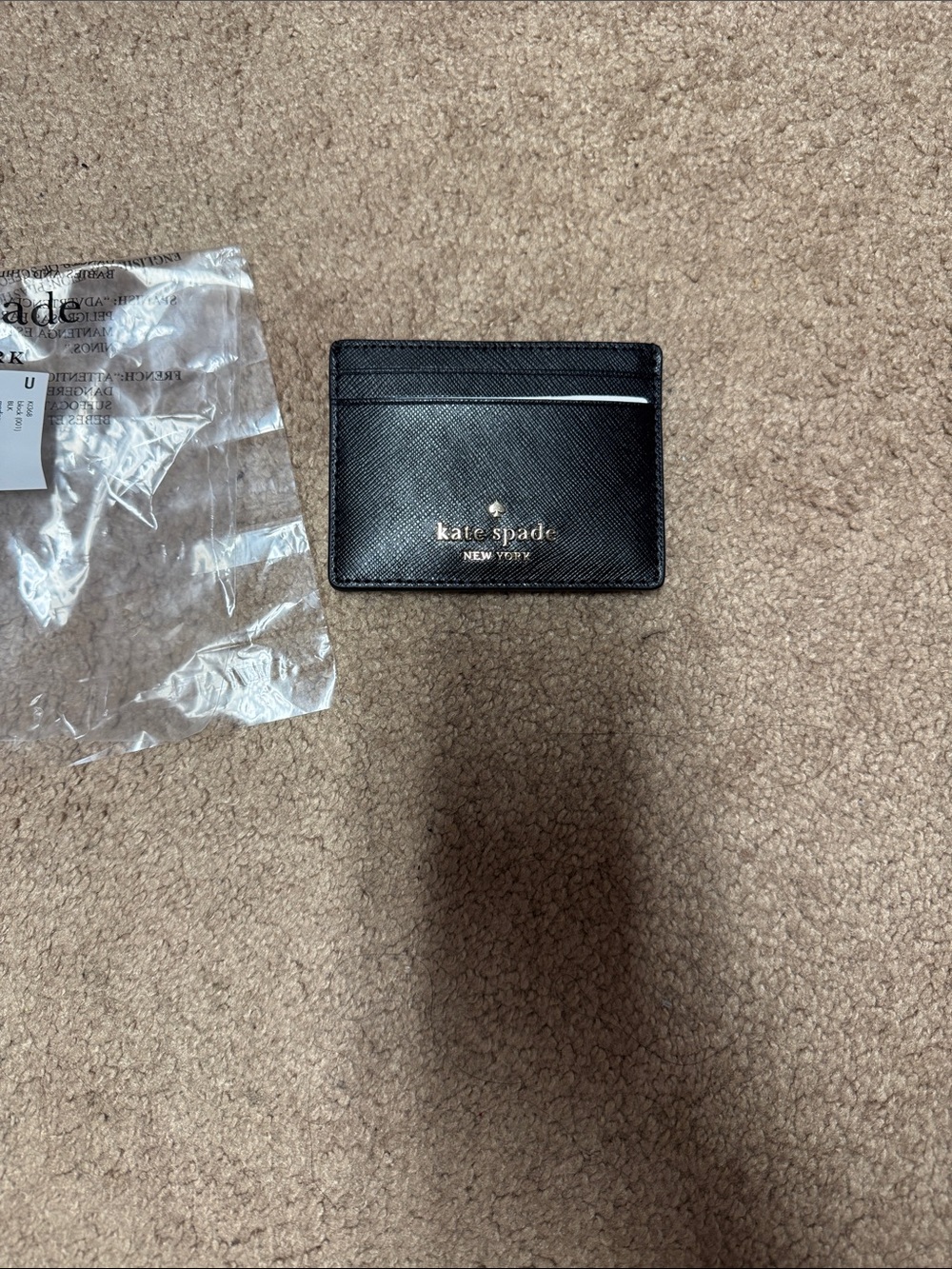 Kate Spade Black Madison Saffiano Leather Card Holder